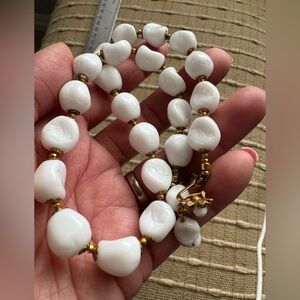 Restore restrung Miriam Haskell milk glass necklace